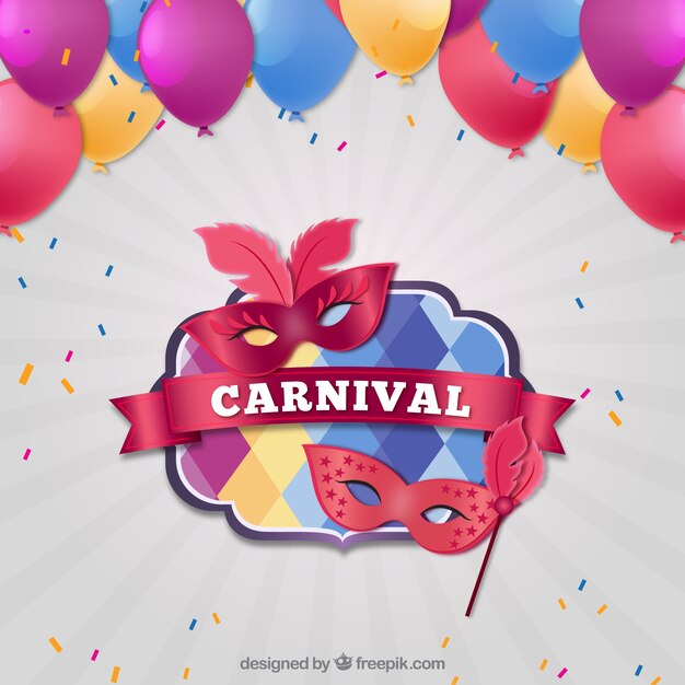 Insignias de carnaval de máscaras realistas