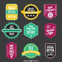 Vector gratuito insignias comerciales vintage