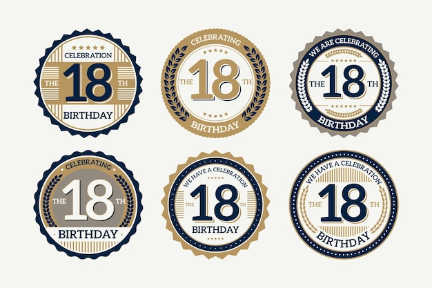 Insignias de cumpleaños número 18
