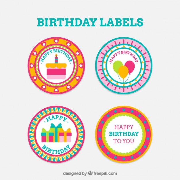 Insignias de cumpleaños redondas
