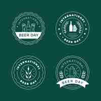 Vector gratuito insignias del día internacional de la cerveza de diseño plano