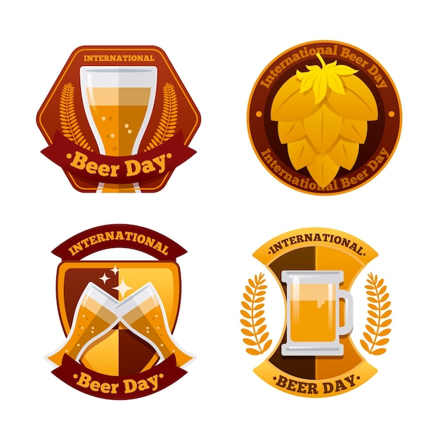 Vector gratuito insignias del día internacional de la cerveza