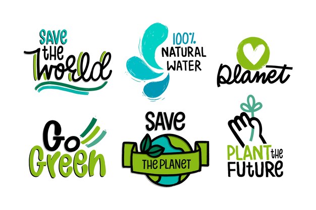 Insignias de ecología dibujo tema
