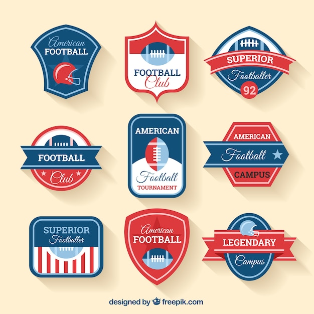 Vector gratuito insignias de fútbol americano