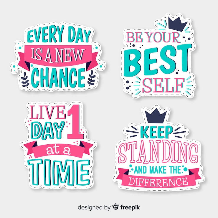 Vector gratuito insignias de letras motivacionales dibujados a mano
