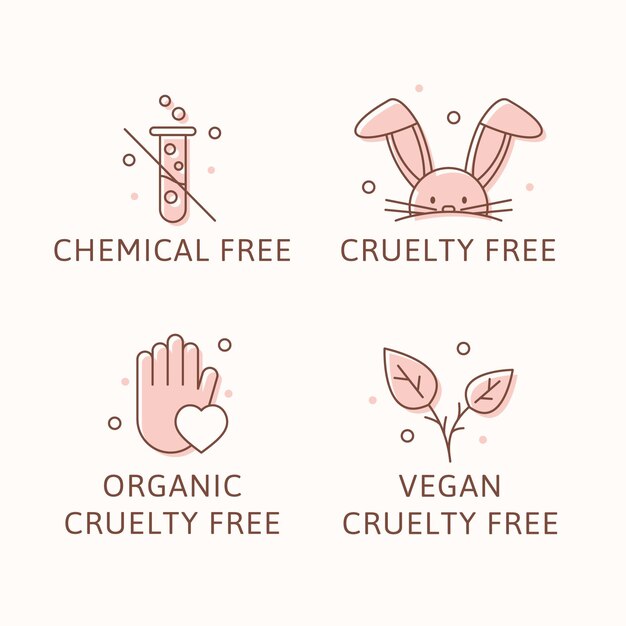 Insignias libres de crueldad ilustradas