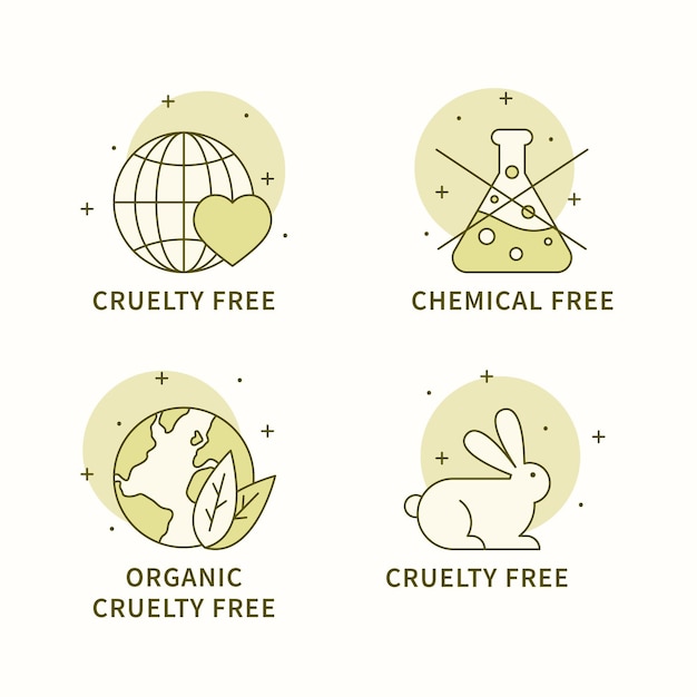 Insignias libres de crueldad ilustradas