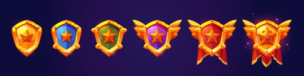 Insignias de logro de clasificación de oro para el juego