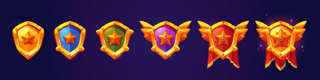 Insignias de logro de clasificación de oro para el juego