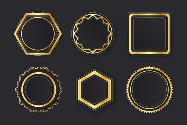 Insignias de lujo doradas en gradiente