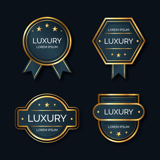 Insignias de lujo dorado degradado