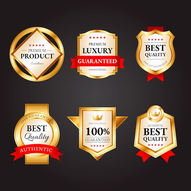 Insignias de lujo dorado degradado