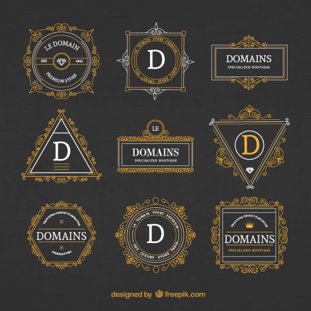 Vector gratuito insignias de moda ornamentales