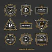 Vector gratuito insignias de moda ornamentales