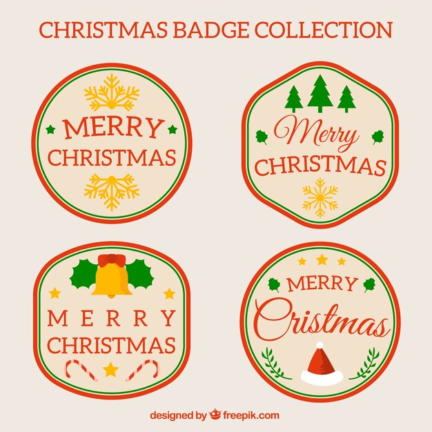 Insignias de navidad con estilo adorable