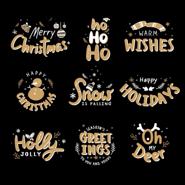 Vector gratuito insignias de navidad