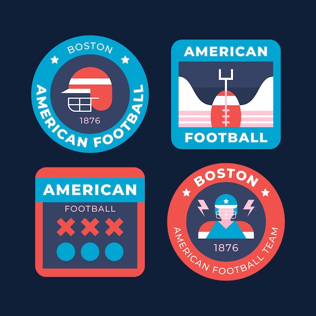 Insignias o etiquetas planas de fútbol americano