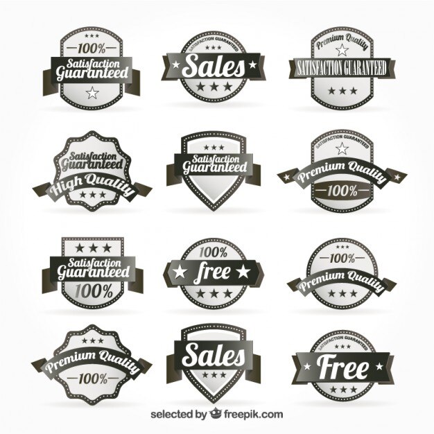 Insignias de promoción en estilo retro