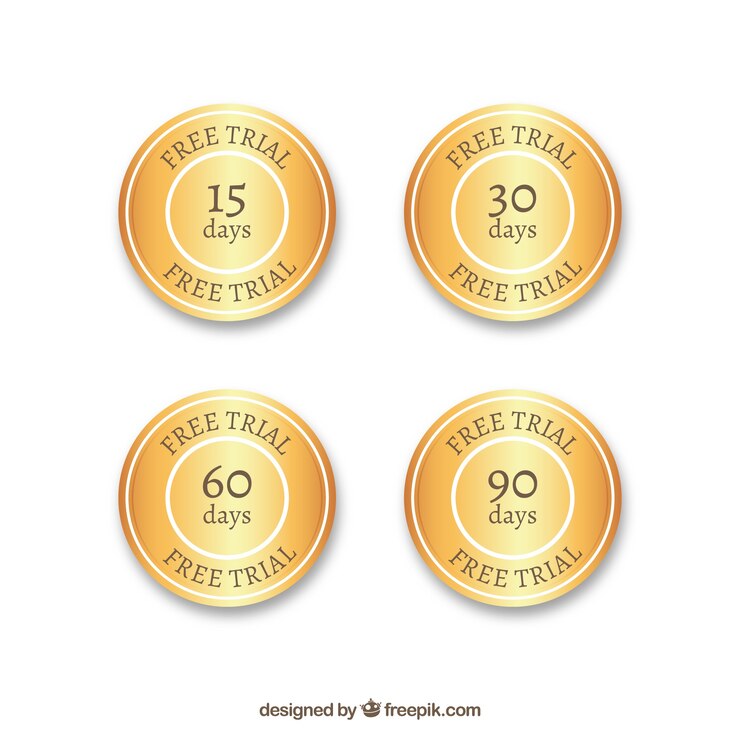 Vector gratuito insignias de prueba de oro