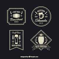 Vector gratuito insignias retro de la cerveza