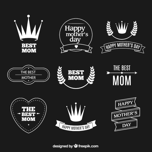 Insignias retro del día de la madre