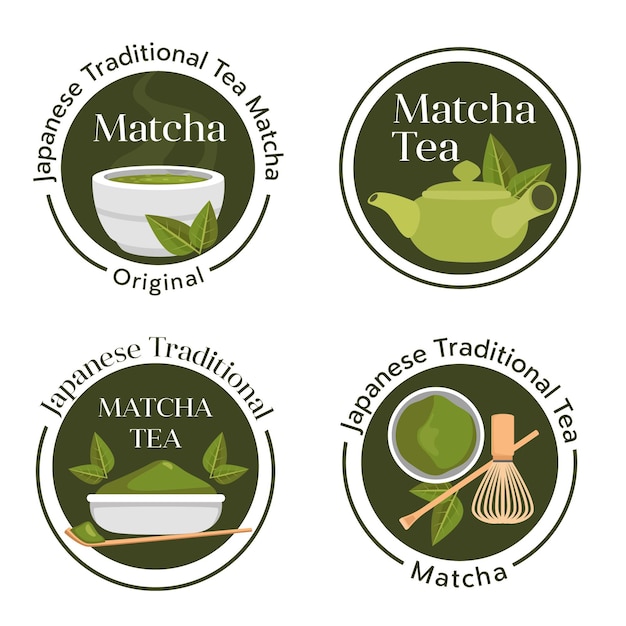 Insignias de té matcha