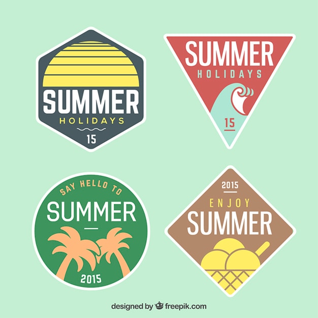 Vector gratuito insignias de verano