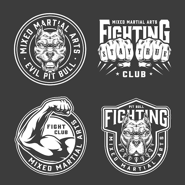 Insignias vintage de artes marciales mixtas