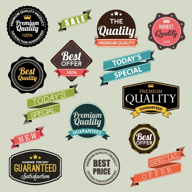 Vector gratuito insignias vintage de calidad premium