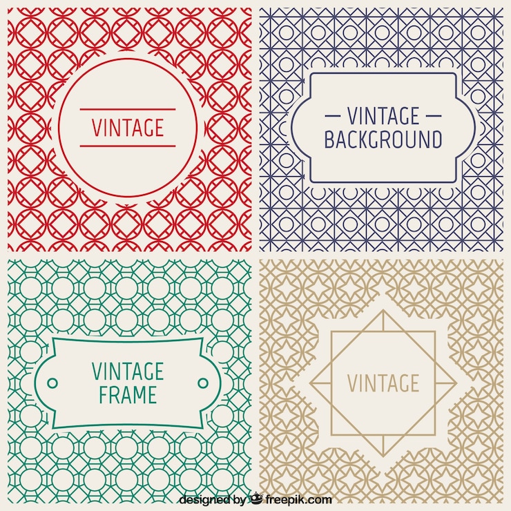 Vector gratuito insignias vintage y fondos decorativos