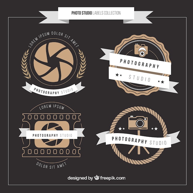 Vector gratuito insignias vintage de fotografía