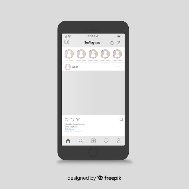 Vector gratuito instagram plantilla de publicación en smartphone