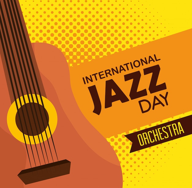 Instrumento de guitarra al festival internacional de jazz