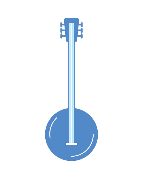 Vector gratuito instrumento musical banjo azul