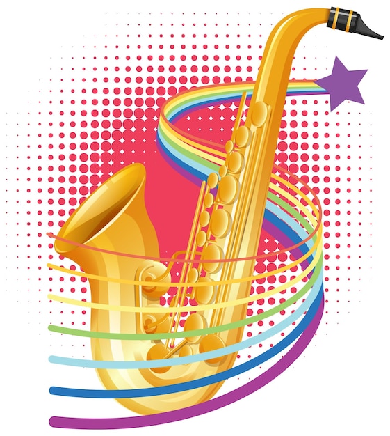 Vector gratuito instrumento musical de saxofón aislado