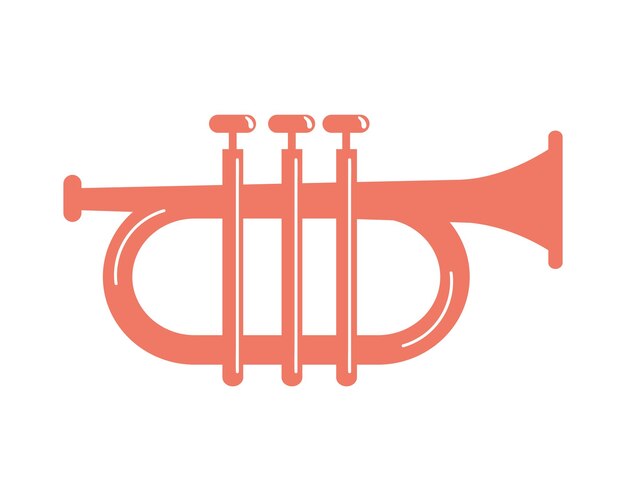 instrumento musical de trompeta naranja