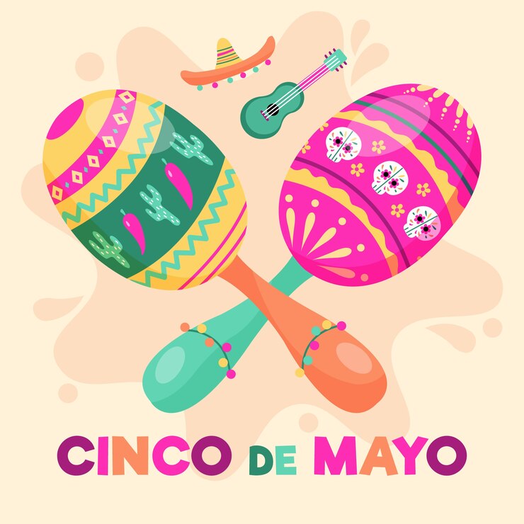 Vector gratuito instrumentos festivos para cinco de mayo