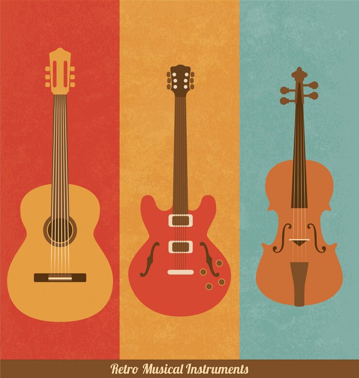 Vector gratuito instrumentos musicales retro