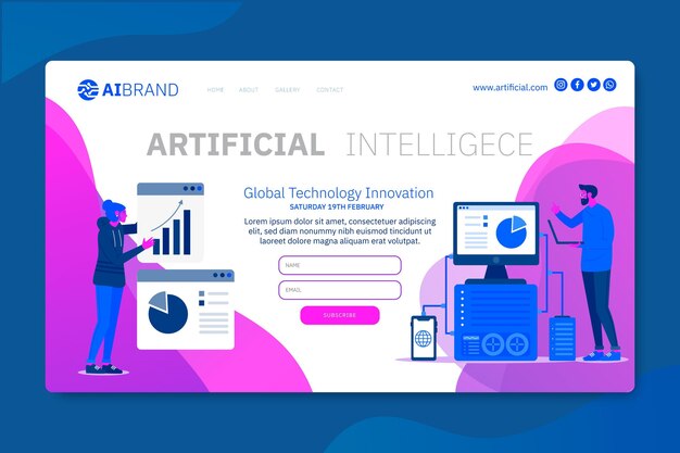 La inteligencia artificial explora la página de destino del futuro