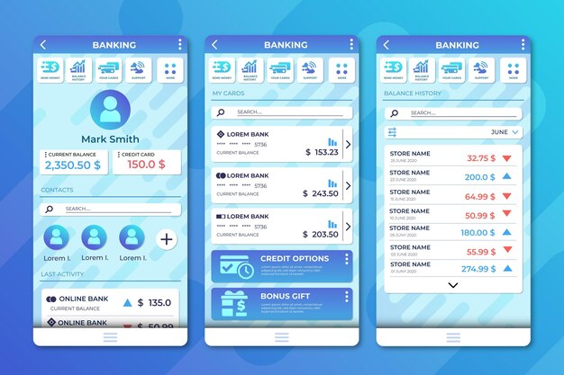 Interfaz de la aplicación bancaria