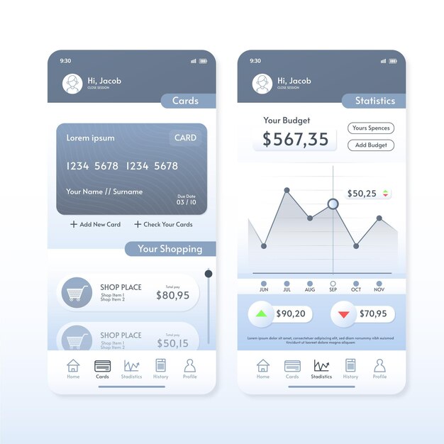 Interfaz de la aplicación bancaria