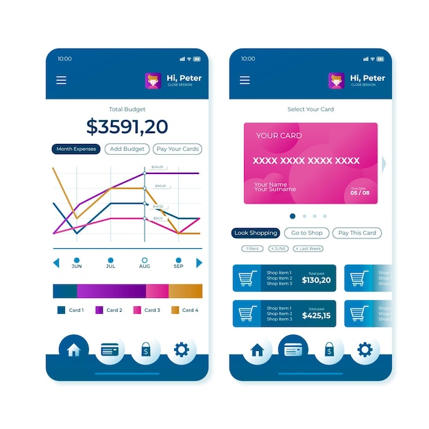Interfaz de la aplicación bancaria