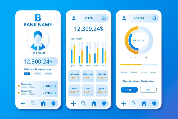 Interfaz de la aplicación bancaria
