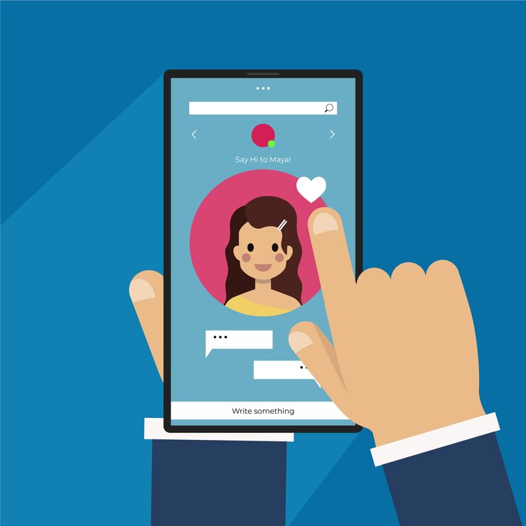 Vector gratuito interfaz de aplicación de citas ilustrada