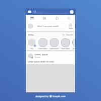 Vector gratuito interfaz de la aplicación de facebook con diseño minimalista