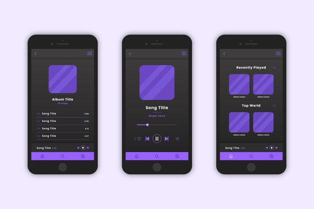 Interfaz de aplicación del reproductor de música