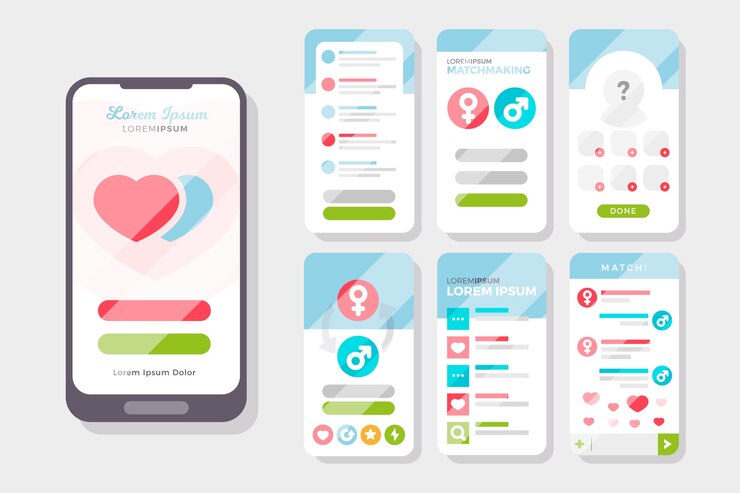 Vector gratuito interfaz de chat de la aplicación de citas