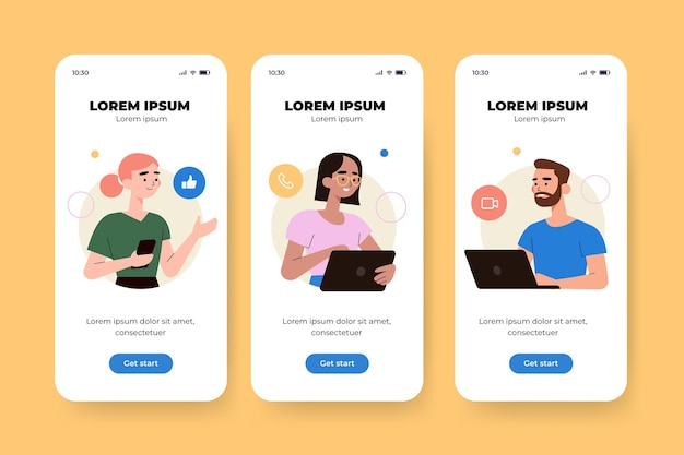Interfaz de diferentes conceptos de aplicaciones