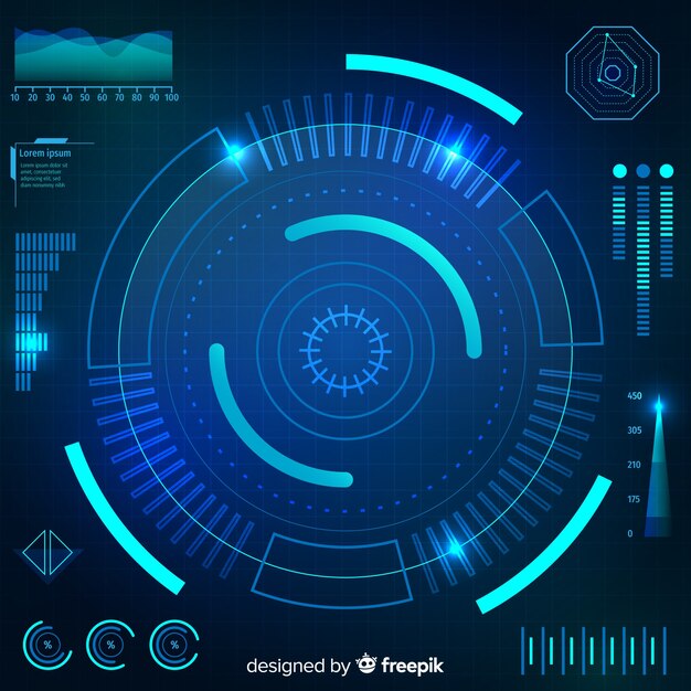 Interfaz hud futurista con estilo de degradado