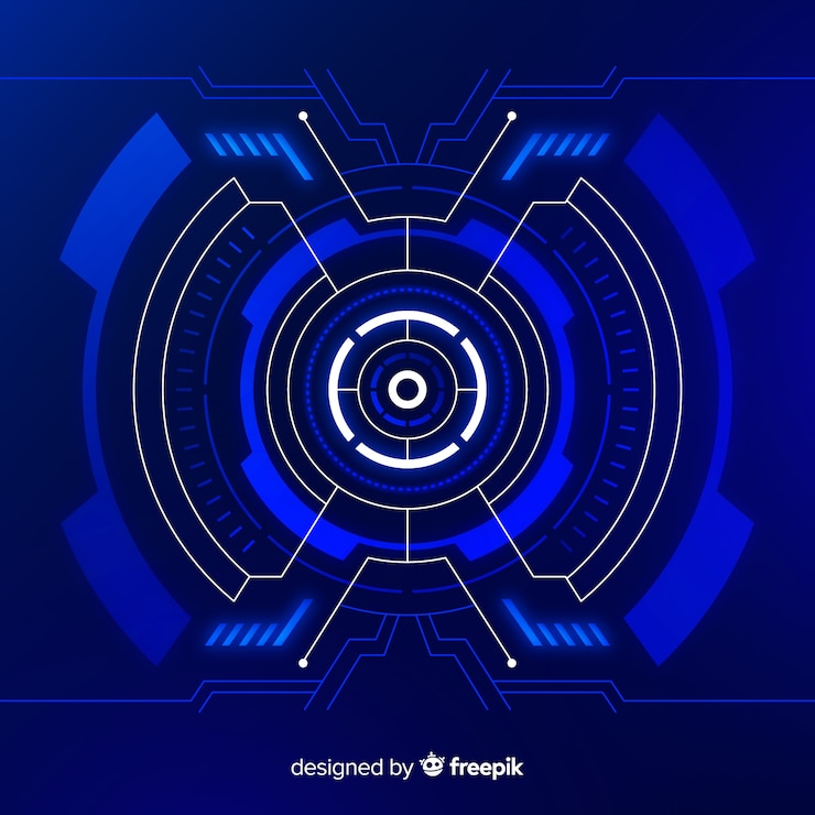 Vector gratuito interfaz hud futurista con estilo de degradado